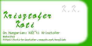 krisztofer koti business card